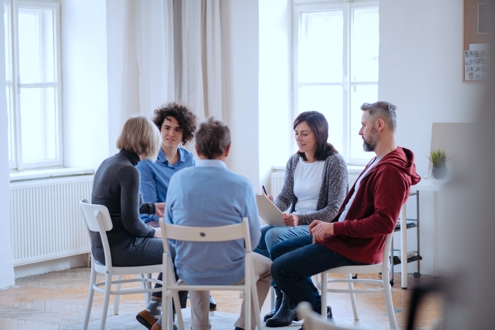Group treatment session for mental health