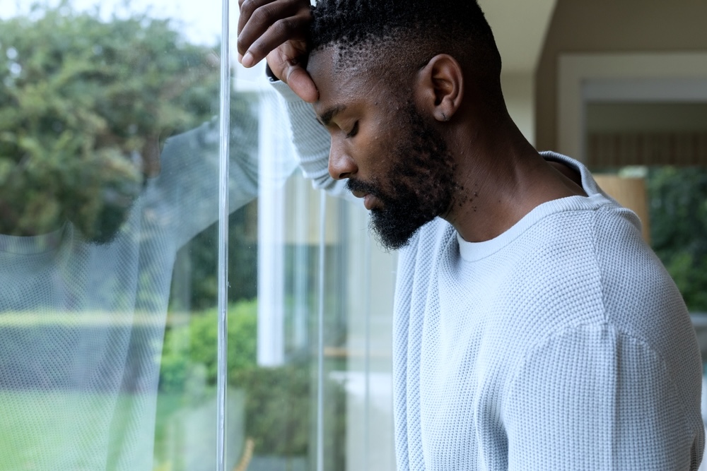 Male struggling with depression